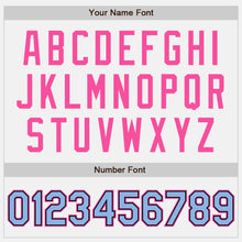 Load image into Gallery viewer, Custom White Light Blue Black-Pink Two-Button Unisex Softball Jersey