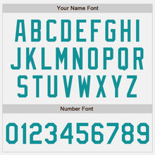 Load image into Gallery viewer, Custom White Teal Two-Button Unisex Softball Jersey