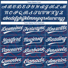 Load image into Gallery viewer, Custom US Navy Blue White-Red 3D Pattern Two-Button Unisex Softball Jersey