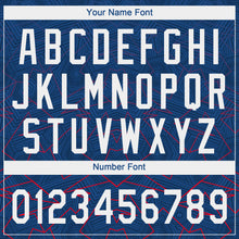 Load image into Gallery viewer, Custom US Navy Blue White-Red 3D Pattern Two-Button Unisex Softball Jersey