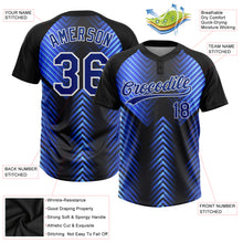 Load image into Gallery viewer, Custom Black Royal-Powder Blue 3D Pattern Two-Button Unisex Softball Jersey