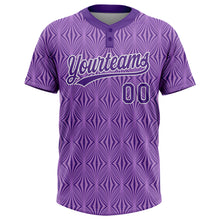 Load image into Gallery viewer, Custom Purple Purple-White 3D Pattern Two-Button Unisex Softball Jersey