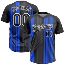 Load image into Gallery viewer, Custom Royal Black-White 3D Pattern Two-Button Unisex Softball Jersey
