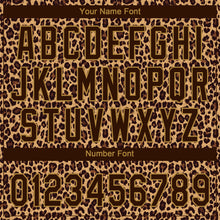 Load image into Gallery viewer, Custom Brown Brown-Old Gold 3D Pattern Design Leopard Two-Button Unisex Softball Jersey