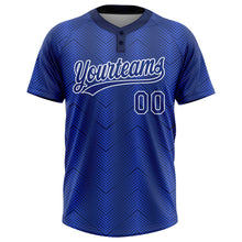 Load image into Gallery viewer, Custom Royal Royal-Navy 3D Pattern Two-Button Unisex Softball Jersey