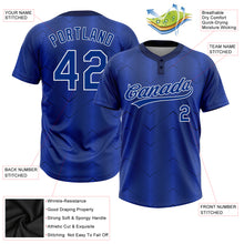 Load image into Gallery viewer, Custom Royal Royal-Navy 3D Pattern Two-Button Unisex Softball Jersey