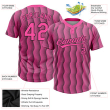 Load image into Gallery viewer, Custom Pink Pink-Black 3D Pattern Two-Button Unisex Softball Jersey
