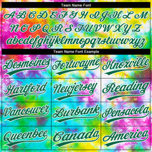 Load image into Gallery viewer, Custom Tie Dye Kelly Green-White 3D Rainbow Two-Button Unisex Softball Jersey