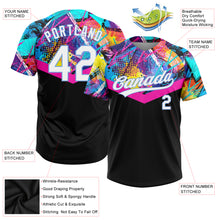 Load image into Gallery viewer, Custom Black White-Light Blue 3D Pattern Two-Button Unisex Softball Jersey
