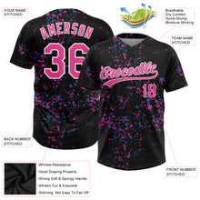 Load image into Gallery viewer, Custom Black Pink-White 3D Pattern Two-Button Unisex Softball Jersey