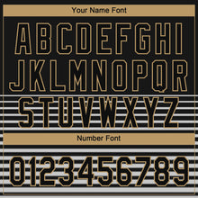 Load image into Gallery viewer, Custom Black Black-Old Gold 3D Pattern Two-Button Unisex Softball Jersey