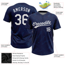 Load image into Gallery viewer, Custom Navy White 3D Pattern Two-Button Unisex Softball Jersey