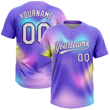 Load image into Gallery viewer, Custom Purple White-Pink 3D Pattern Two-Button Unisex Softball Jersey