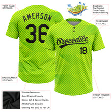 Load image into Gallery viewer, Custom Neon Green Black 3D Pattern Two-Button Unisex Softball Jersey