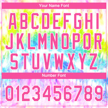 Load image into Gallery viewer, Custom Tie Dye Pink-Purple 3D Rainbow Two-Button Unisex Softball Jersey