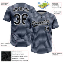 Load image into Gallery viewer, Custom Steel Gray Black-White 3D Pattern Two-Button Unisex Softball Jersey