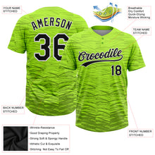 Load image into Gallery viewer, Custom Neon Green Black-White 3D Pattern Two-Button Unisex Softball Jersey