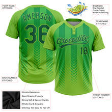 Load image into Gallery viewer, Custom Neon Green Kelly Green 3D Pattern Two-Button Unisex Softball Jersey