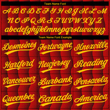 Load image into Gallery viewer, Custom Red Gold-Black 3D Pattern Two-Button Unisex Softball Jersey