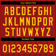 Load image into Gallery viewer, Custom Red Gold-Black 3D Pattern Two-Button Unisex Softball Jersey