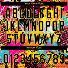 Load image into Gallery viewer, Custom Graffiti Pattern Black-Gold 3D Bright Psychedelic Two-Button Unisex Softball Jersey