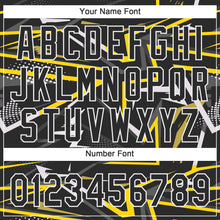 Load image into Gallery viewer, Custom Black Black-Gold 3D Pattern Two-Button Unisex Softball Jersey