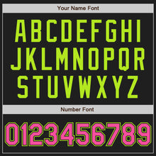 Load image into Gallery viewer, Custom Black Pink-Neon Green Two-Button Unisex Softball Jersey