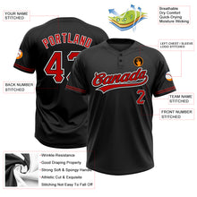 Load image into Gallery viewer, Custom Black Red-White Two-Button Unisex Softball Jersey