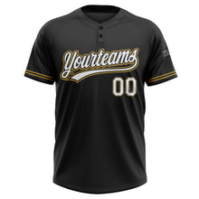 Load image into Gallery viewer, Custom Black White-Old Gold Two-Button Unisex Softball Jersey