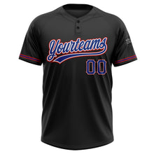 Load image into Gallery viewer, Custom Black Royal-Red Two-Button Unisex Softball Jersey