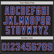 Load image into Gallery viewer, Custom Black Royal-Red Two-Button Unisex Softball Jersey