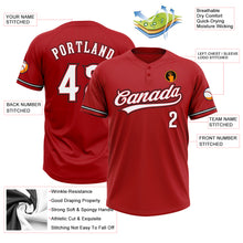 Load image into Gallery viewer, Custom Red White-Black Two-Button Unisex Softball Jersey