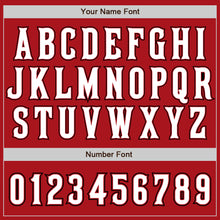 Load image into Gallery viewer, Custom Red White-Black Two-Button Unisex Softball Jersey