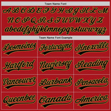 Load image into Gallery viewer, Custom Red Black-Old Gold Two-Button Unisex Softball Jersey