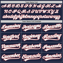 Load image into Gallery viewer, Custom Navy White Gray-Red Two-Button Unisex Softball Jersey