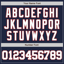 Load image into Gallery viewer, Custom Navy White Gray-Red Two-Button Unisex Softball Jersey