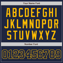 Load image into Gallery viewer, Custom Navy Navy-Gold Two-Button Unisex Softball Jersey