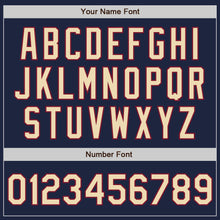 Load image into Gallery viewer, Custom Navy City Cream-Crimson Two-Button Unisex Softball Jersey