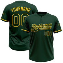 Load image into Gallery viewer, Custom Green Green-Yellow Two-Button Unisex Softball Jersey