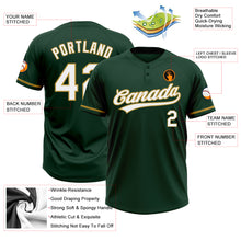 Load image into Gallery viewer, Custom Green White-Old Gold Two-Button Unisex Softball Jersey
