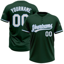 Load image into Gallery viewer, Custom Green White-Light Blue Two-Button Unisex Softball Jersey
