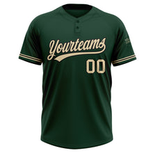 Load image into Gallery viewer, Custom Green City Cream-Black Two-Button Unisex Softball Jersey