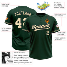Load image into Gallery viewer, Custom Green City Cream-Black Two-Button Unisex Softball Jersey