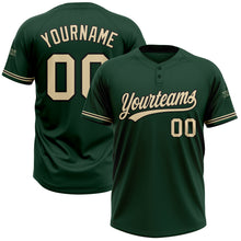 Load image into Gallery viewer, Custom Green City Cream-Black Two-Button Unisex Softball Jersey