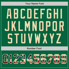 Load image into Gallery viewer, Custom Kelly Green Vintage USA Flag-City Cream Two-Button Unisex Softball Jersey