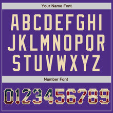 Load image into Gallery viewer, Custom Purple Vintage USA Flag-City Cream Two-Button Unisex Softball Jersey