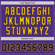 Load image into Gallery viewer, Custom Purple Black-Yellow Two-Button Unisex Softball Jersey