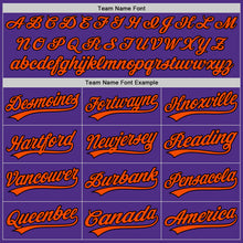 Load image into Gallery viewer, Custom Purple Black-Orange Two-Button Unisex Softball Jersey