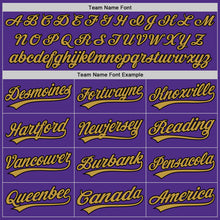 Load image into Gallery viewer, Custom Purple Black-Old Gold Two-Button Unisex Softball Jersey