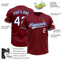 Load image into Gallery viewer, Custom Crimson White-Royal Two-Button Unisex Softball Jersey